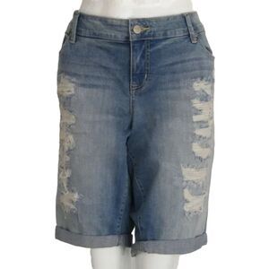 TORRID Shorts, 18, Boyfriend, Distressed w/backing, Bermuda, Lighter wash